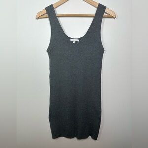 Lunya Dark‎ Gray Ribbed Knit Sleeveless Mini Dress Medium